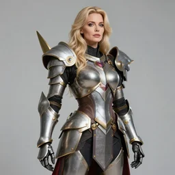 studio portrait of lawful good colorful female holy mecha paladin absurdly beautiful, elegant, mature blonde wistful gravure idol, ultrafine hyperrealistic detailed face illustration by kim jung gi, highly detailed faces, intricate linework, sharp focus, bright colors, matte, octopath traveler, unreal engine 5 highly rendered, global illumination, radiant light, intricate environment