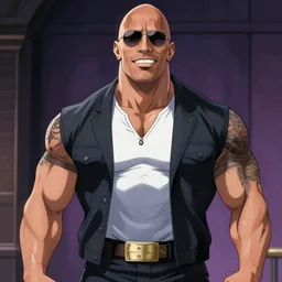 anime villain as a real guy named dwayne the rock johnson