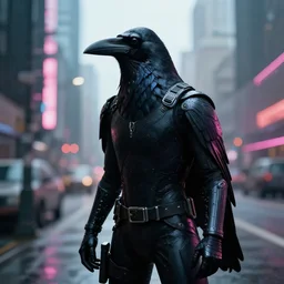 cyberized raven starring in hotline miami. 4 k. ultra - realism