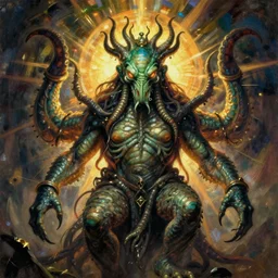 portrait of cthulhu by egon schiele in the style of greg rutkowski
