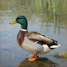 a duck on the prowl oil painting konstantin vasilyev