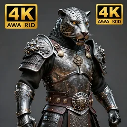 photo of a warrior with metal jaguar themed armour, highly detailed, 4 k, hdr, smooth, sharp focus, high resolution, award - winning photo
