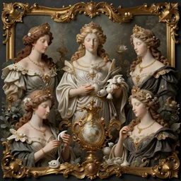 baroque style portrait god androids