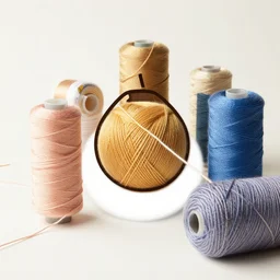 logo of multiple threads being spun into a ball of yarn