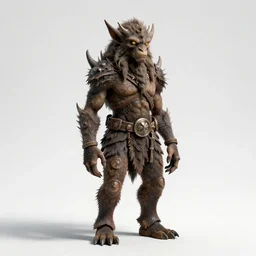 rugged yokai spirit, studio photography, full body, standing, isolated on a pure white background, centered, whole figure in frame, sharp focus, studio lighting