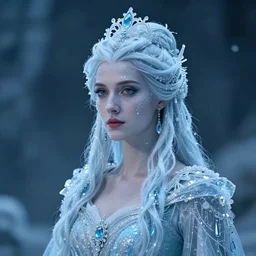 Portrait of a frigid Ice Queen in the style of Artstation and Hyacinthe Rigaud