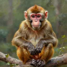 masterpiece oil painting of monkey