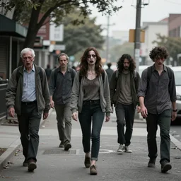 a normal street on a normal day but everybody is walking dead, sixth sense, i see dead people