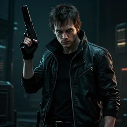 elliot alderson, cyberpunk art, hacking, noir style, ultra realistic, cinematic, dark n 3