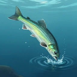 an alien fish jumping out of the water