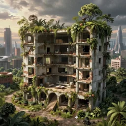a beautiful very detailed highly detailed building abandoned urbex unfinished building living room architecture city nature industrial architecture by titian, poppy at dusk evil liberty city wilderness earth landscape futuristic assassin's creed cgsociety otherworldly at night sunlight rainforest, archdaily, wallpaper, highly detailed, trending on artstation.