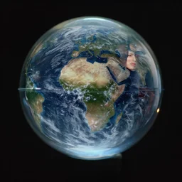 portrait of beautiful piece of glass orb, spinning and reflecting earth, elegant, highly detailed, by greg rutkowski, cinematic