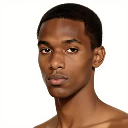 close up portrait of a man, brown skin, white background, dynamic lighting, ultra detailed, 4 k, illustration in the style of tamara de lempicka