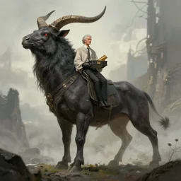 style of yan wulong : : fantasy art scene : : award - winning : : philosopher minotaur