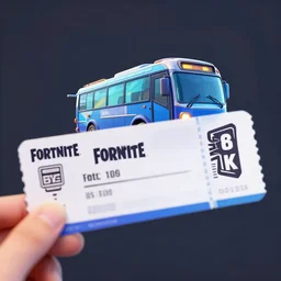 fortnite battle bus ticket, 8k photography