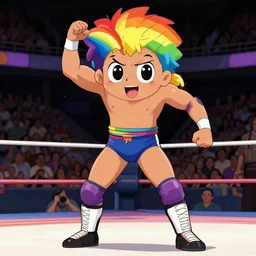 rainbow brite as a pro wrestler