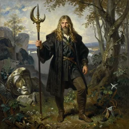 a striking hyper real painting of Thranduil by Jan Matejko