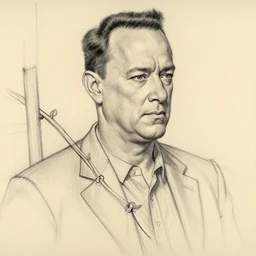 linework construction lines preliminary vine charcoal underdrawing of tom hanks, by harold speed