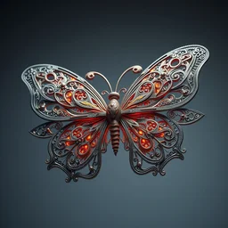 wonderful mechanical butterfly of fractals and patterns, hyper detailed, intricate and detailed, ornate 8 k gorgeous intricate detailed, octane render