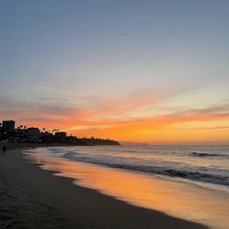 santa monica beach at sunset 0 n 4