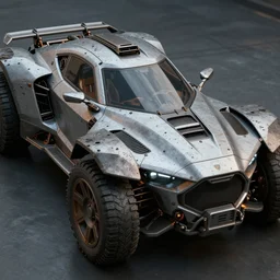 futuristic scavenger car, close up, quint buchholz, raw, featured on artstation, octane render, cinematic, rugged, intricate, 8 k