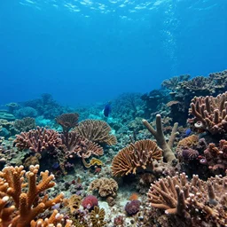 coral underwater epic scene flora and fauna by cousteau and kusama