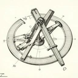 detailed intricate pristine schematic of sextant
