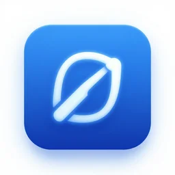 ios app icon for an ai app, blue neon style, stunning, polished
