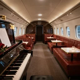 in a piano bar, inside a large passenger spaceship, from a point and click 2 d graphic adventure game, art inspired by thomas kinkade and mark keathley