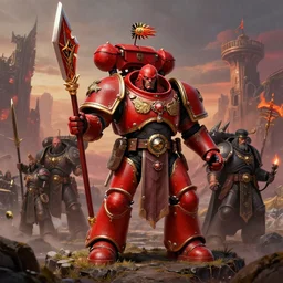 full body portrait of a god of red from warhammer 4 0 k, on a fantasy landscape, by hr giger, greg rutkowski, luis royo, wayne barlowe and cristian sauret, 8 k
