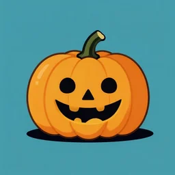 a cute pumpkin in the style of saul bass