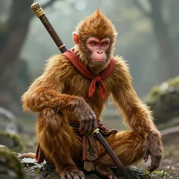tang mo, vastayan,Vanara , humanoid monkey fantasy race ,wukong, monkey king, by craig mullins, featured on artstation