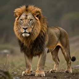 Fantasy art photorealistic image of a bear-lion chimera.