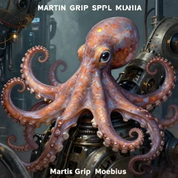 Octopus, Industrial Scifi, detailed illustration, character portrait, by Martin Grip and Moebius