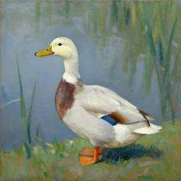 a duck on the prowl oil painting avigdor arikha