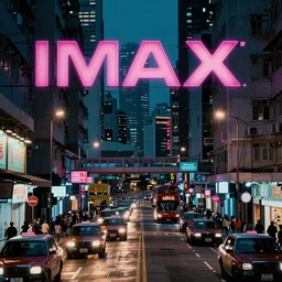 Hong Kong street in Bladerunner, cinematic, IMAX
