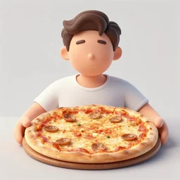 a hybrid between a man and a pizza