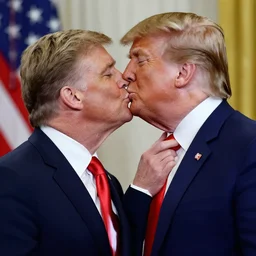 donald trump kissing joe bidens neck gently