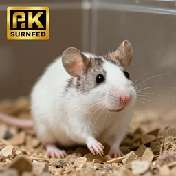 photograph of a cute mouse in its enclosure. extremely detailed. beautiful. 4 k. award winning.