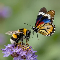 a bumblebee evolving into a butterfly