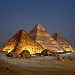 pyramids under construction in ancient egypt, aliens, cinematic lighting, by greg rutkowski