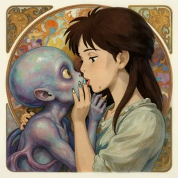 victo ngai cute cthulhu french kissing, nail art, highly detailed, high quality, digital painting, by ross tran and studio ghibli and alphonse mucha, artgerm