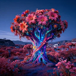 nature by bjarke ingels, flowers galactic san andreas at dusk infrared myst thermal vision uv light neon noir assassin's creed, archdaily, wallpaper, highly detailed, trending on artstation.