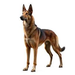 dashing hellhound, detailed 3d character render, full body, standing, isolated on a pure white background, centered, whole figure in frame, sharp focus, studio lighting