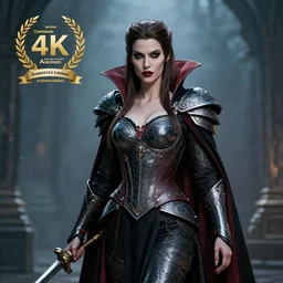 vampire warrior queen, 4 k, hdr, smooth, sharp focus, high resolution, award - winning photo, anne stokes, photorealistic