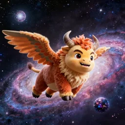 appa the flying bison from avatar the last airbender flying through the galaxy, colourful, detailed, nickelodeon, space, stars, hubble, 4 k