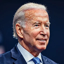 A beadwork portrait of Joe Biden