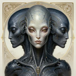 symmetry!! portrait of obsidian alien in the style of horizon zero dawn, machine face, intricate, elegant, highly detailed, digital painting, artstation, concept art, smooth, sharp focus, illustration, art by artgerm and greg rutkowski and alphonse mucha, 8 k