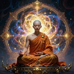 meditative monk high detailed figure showing through fractal portal expressive energy swirls and bright glowing aura, in style of Doom, in style of Midjourney, insanely detailed and intricate, golden ratio, elegant, ornate, horror, elite, ominous, haunting, matte painting, cinematic, cgsociety, Moebius, James jean, Noah Bradley, Darius Zawadzki, Zdizslaw Beksinski, vivid and vibrant