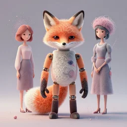sad android fox robot:: by Martine Johanna and Simon Stålenhag and Chie Yoshii and Guillermo del toro:: dynamic, particulate, pastel colors, intricate, elegant, highly detailed, centered, artstation, smooth, sharp focus, octane render, 3d